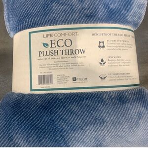 Blue Eco Plush Throw by
